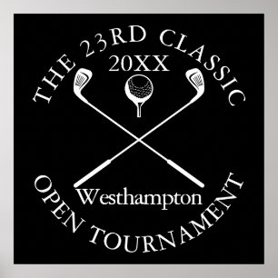 Poster Panneau d'événement classique de tournoi de golf