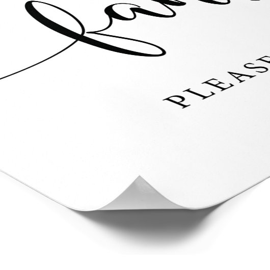 Poster Panneau d'éventails de mariage rustiques, veuillez (Coin)