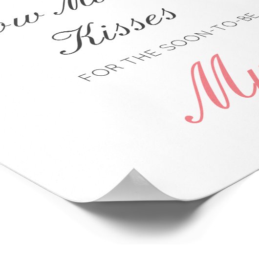 Poster Panneau devinez combien de baisers pour bientôt Mm (Coin)