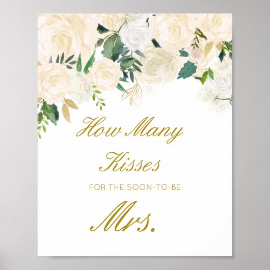 Poster Panneau devinez combien de bisous pour bientôt Mme (Devant)