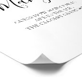 Poster Panneau Devinez les Baisers en Calligraphie Noire (Coin)