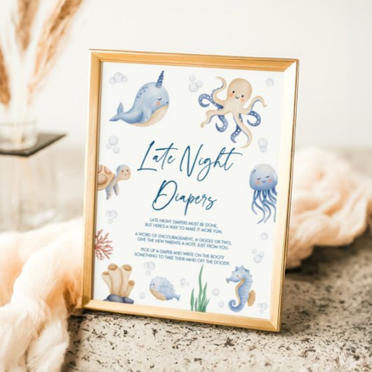 Poster Panneau Diapositives de nuit Baby shower à thème O
