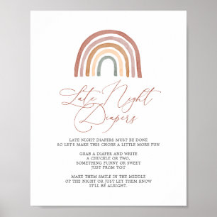 Poster Panneau Diapositives de nuit du Baby shower arc-en
