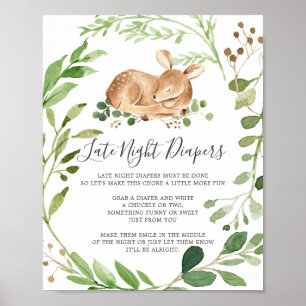 Poster Panneau Diapositives nocturnes du Baby shower de c