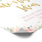 Poster Panneau d'idées de soirée chic rose blush floral o (Coin)