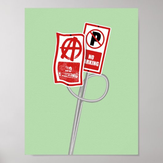 Poster Panneau d'interdiction de stationner anarchique (Devant)