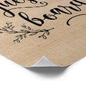 Poster Panneau d'invité du Mariage Rustic Vines (Coin)