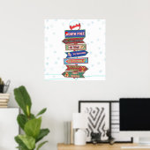 Poster Panneau directionnel Pôle Nord (Bureau à domicile)