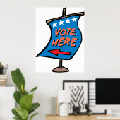 Poster Panneau directionnel pour voter ici (Bureau à domicile)