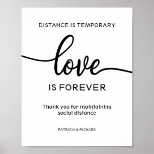 Poster Panneau Distance est Temporaire Amour est Éternel