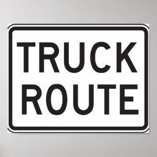 Poster Panneau d'itinéraire de camion