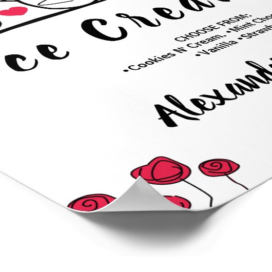 Poster Panneau d'oiseaux d'amour de mariage de douche de  (Coin)