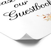 Poster panneau d'or, mariage floral à automne (Coin)