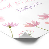 Poster Panneau Douche Fleur sauvage violet rose (Coin)