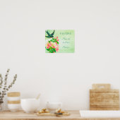 Poster Panneau douche Oiseau et fleurs (Cuisine)