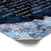 Poster Panneau d'ouverture de la table Rose bleu marine G (Coin)