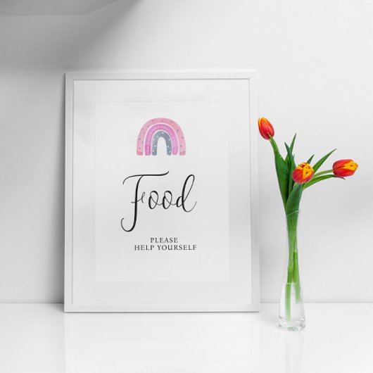 Poster Panneau du Baby shower alimentaire Rainbow Baby Gi