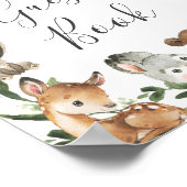 Poster Panneau du Baby shower Animaux de forêt (Coin)