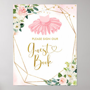 Poster Panneau du Baby shower Ballerina Tutu
