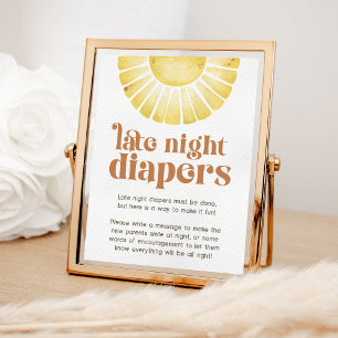 Poster Panneau du Baby shower Boho de la couche tard dans
