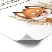 Poster Panneau du Baby shower d'automne Fox My Water Brok (Coin)