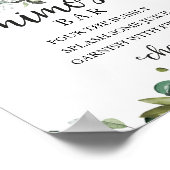 Poster Panneau du Baby shower d'automne vert Mimosa Bar (Coin)