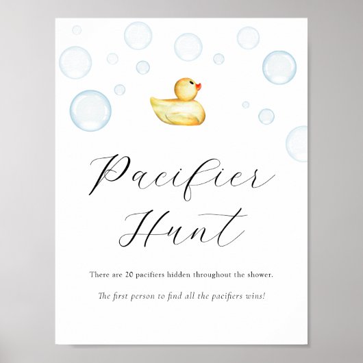 Poster Panneau du Baby shower de chasse de canard en caou (Devant)