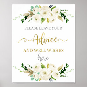 Poster Panneau du baby shower de conseils de laisser