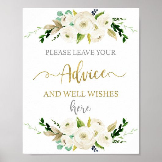 Poster Panneau du baby shower de conseils de laisser (Devant)