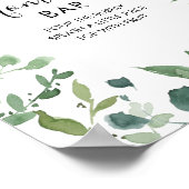 Poster Panneau du Baby shower de feuillage vert Script Mo (Coin)