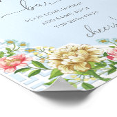 Poster Panneau du Baby shower de la Chinoiserie Bleue Mam (Coin)