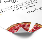 Poster Panneau du Baby shower de la pizza à carreaux (Coin)