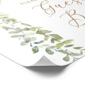 Poster Panneau du Baby shower d'invité du balloon rose (Coin)