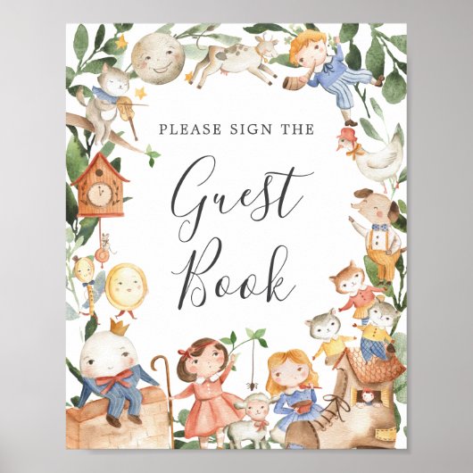 Poster Panneau du Baby shower Nursery Rhymes (Devant)