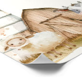 Poster Panneau du Baby shower Petite ferme de pépinière A (Coin)