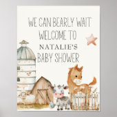 Poster Panneau du Baby shower Petite ferme de pépinière A (Devant)
