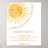 Poster Panneau du Baby shower Sunshine Raffle de couches (Devant)
