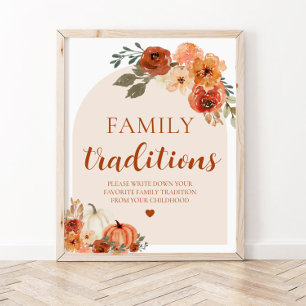 Poster Panneau du Baby shower Traditions familiales Citro