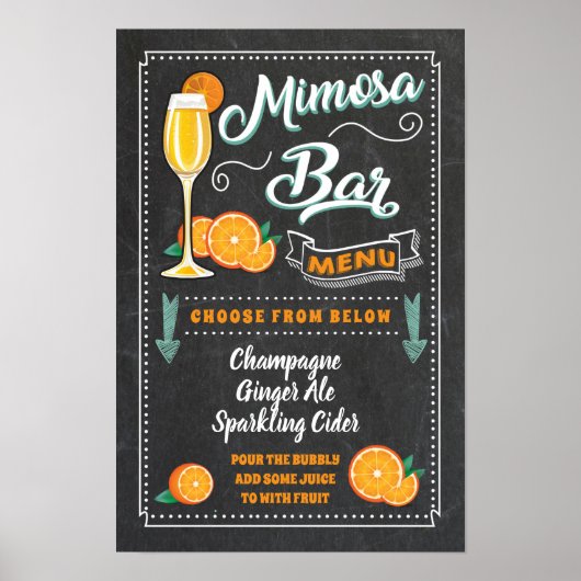 Poster Panneau du bar à mimosa (Devant)