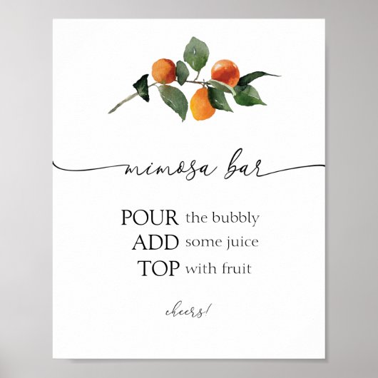 Poster Panneau du bar Mimosa à la fleur d'oranger (Devant)