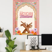 Poster Panneau du bazar Mehendi, Décor de la station de h (Bureau à domicile)
