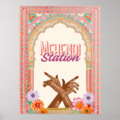 Poster Panneau du bazar Mehendi, Décor de la station de h (Devant)