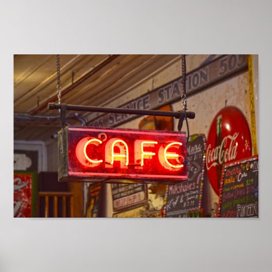 Poster Panneau du café Neon, Jefferson, Texas (Devant)