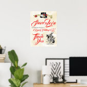 Poster Panneau du Hashtag Mariage Alice in Wonderland (Bureau à domicile)