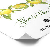 Poster Panneau du Hashtag Mariage Lemon Blossom Greenery (Coin)