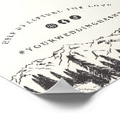 Poster Panneau du Hashtag Mariage Mountain Sketch (Coin)
