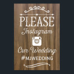 Poster Panneau du hashtag Rustic Instagram | Décor Mariag<br><div class="desc">Mot-dièse de Chalkboard Instragram pour mariage.</div>