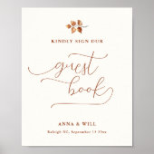 Poster Panneau du livre d'hôtes Mariage de automne élégan (Devant)