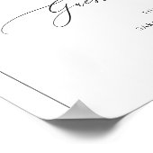 Poster Panneau du livre d'hôtes minimaliste Mariage noir (Coin)