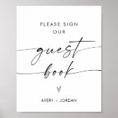 Poster Panneau du livre d'hôtes minimaliste | Panneau Mar (Devant)